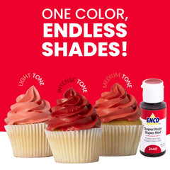 ENCO Super Red gel in piping bag for clean color transfer