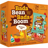 Enlightened Bada Bean Bada Boom crunch in hand, protein-packed on-the-go snack