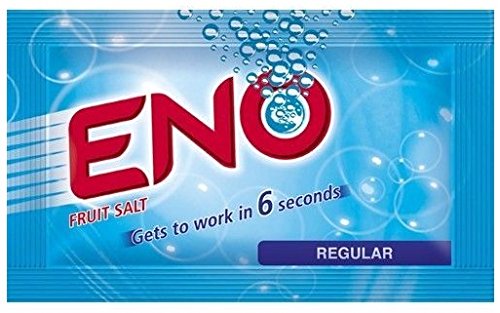 ENO Fruit Salt Regular pack front view for quick acidity relief after meals.