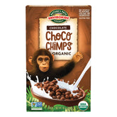 EnviroKidz Choco Chimps cereal box showing organic gluten-free breakfast option for families