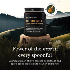 Enviromedica Bee-Ome Gold label-info communicates pristine ingredients and sourcing