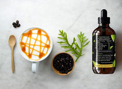 Enzo's Stevia Drops glass droplet bottle enables easy, mess-free sweetness in beverages.