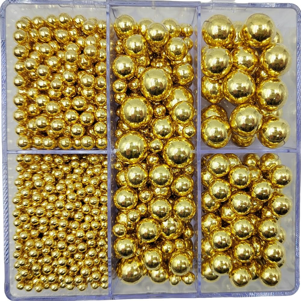 EPHVODI Gold Pearl Sprinkles 2mm for delicate cupcake edges and subtle shine