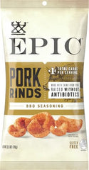 EPIC BBQ Seasoning Pork Rinds on a desk snack gluten-free crunch.