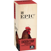 EPIC Sriracha Chicken Strip packaging highlighting bold flavor and portability