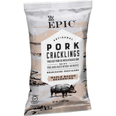 EPIC Maple Bacon Seasoning Pork Cracklings pack shot highlights crispy texture and protein.