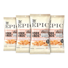 EPIC Pink Himalayan Salt Pork Rinds bag with crisp texture for protein snack.
