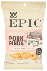 Epic Pork Rinds baked with pink Himalayan salt; gluten-free and high-protein snack