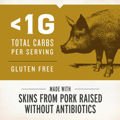 Closeup of seasoned EPIC pork rinds high-protein keto-friendly snack.