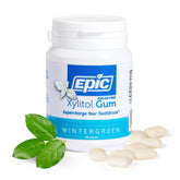 Epic wintergreen gum pack front with sugar-free freshness.