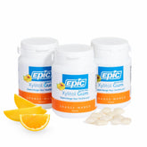 Epic Xylitol Orange Mango gum front label shows sugar-free dental care