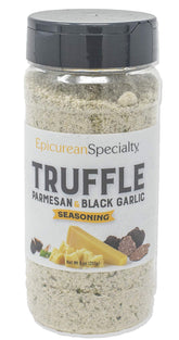 Epicurean Specialty truffle seasoning bottle with rich aroma for savory dishes.