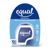 Equal zero-calorie tablets beside a steaming coffee cup for quick, guilt-free sweetness.