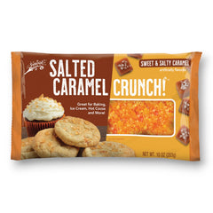 Erbies Salted Caramel Crunch Topping adds crushed caramel pieces to desserts for crunchy sweetness.