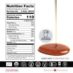 Escuminac maple syrup glass bottle adds premium flair to gifts and pantries