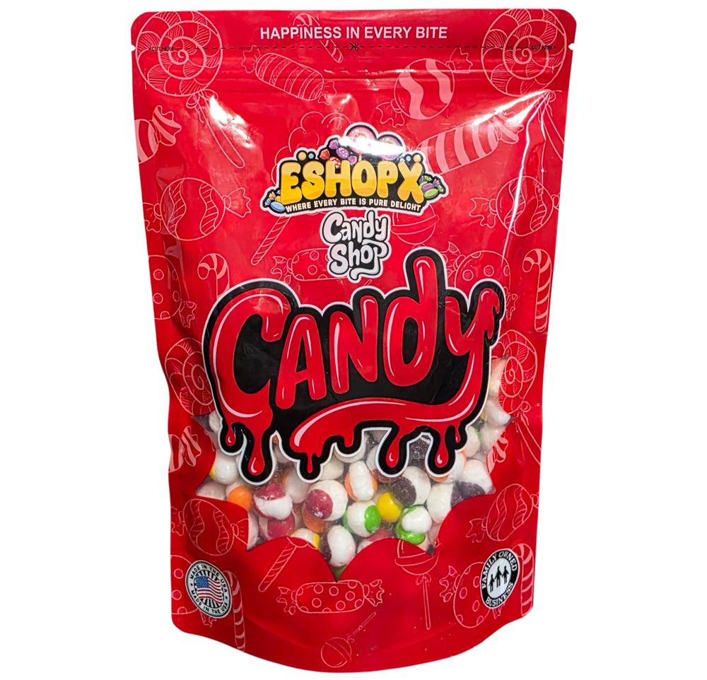 EShopX Freeze Dried Rainbow Candy packaging shows freshness and resealability for on-the-go snacking.