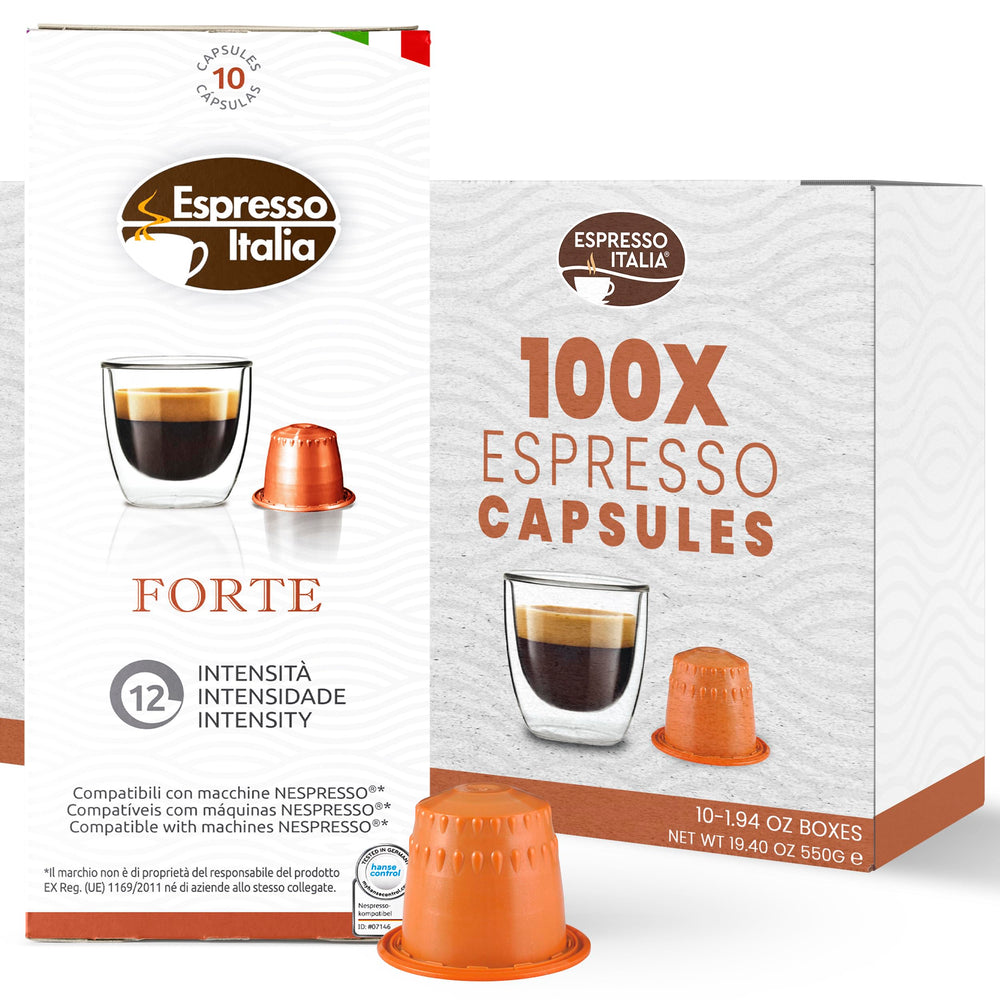 Espresso Italia Forte pod delivers rich ristretto crema for bold mornings.