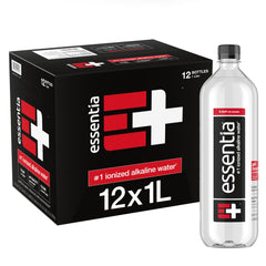 Essentia Water 12-pack 1L bottles for steady hydration at home or on the go.