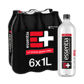 Essentia Water 1L bottles in a six-pack for convenient home and office hydration.