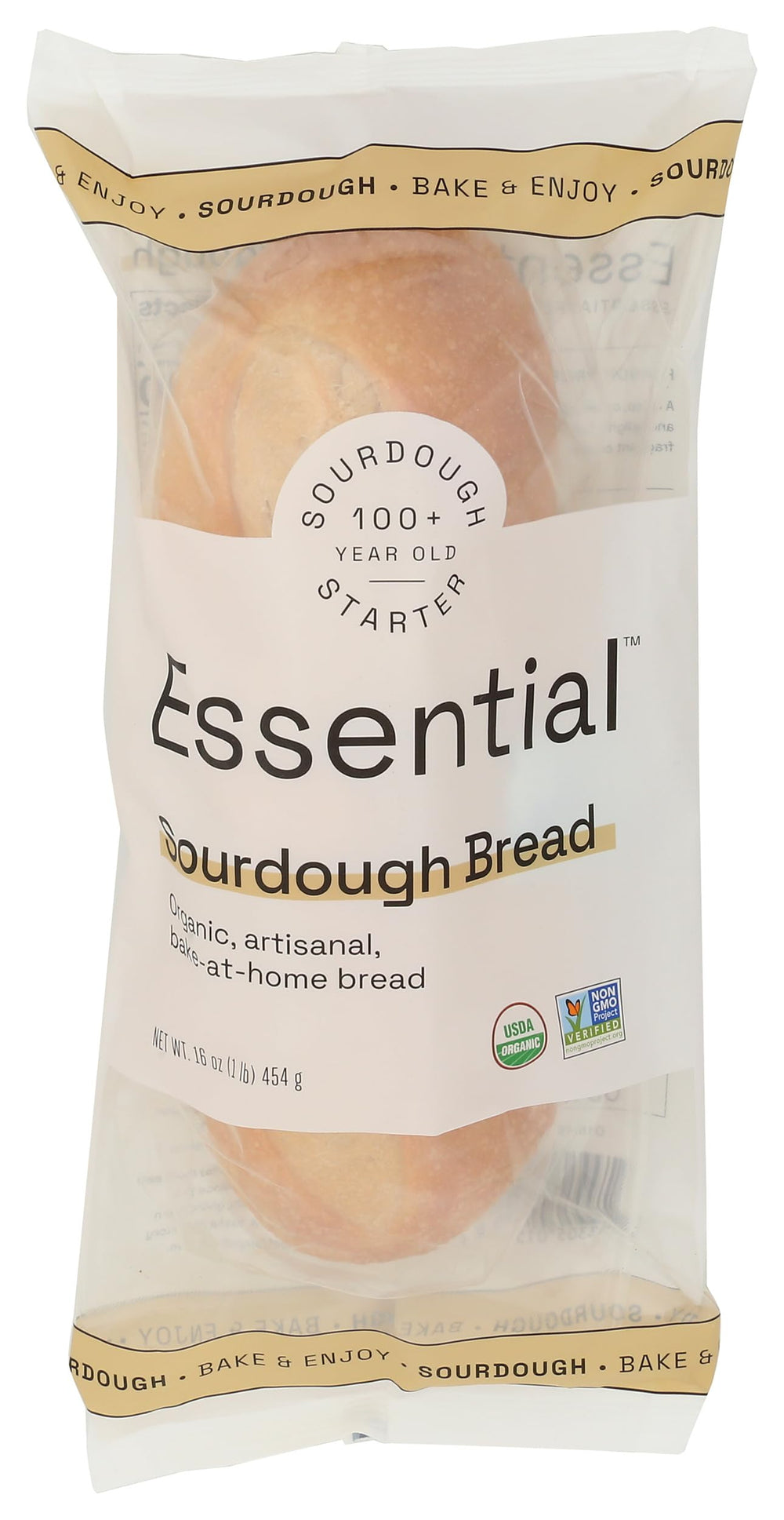 Essential Baking Company organic sourdough take & bake bread with a crusty exterior and quick prep.