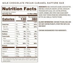 Ethel M milk chocolate bar featuring pecan topping for a crunchy finish.