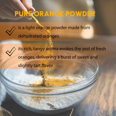 EVADY Orange Powder sprinkled on roasted vegetables for a citrus lift