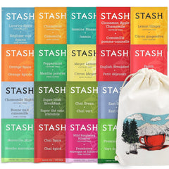 Eva's Gift Universe stash tea sampler: 40 bags in cotton pouch for organized tastings