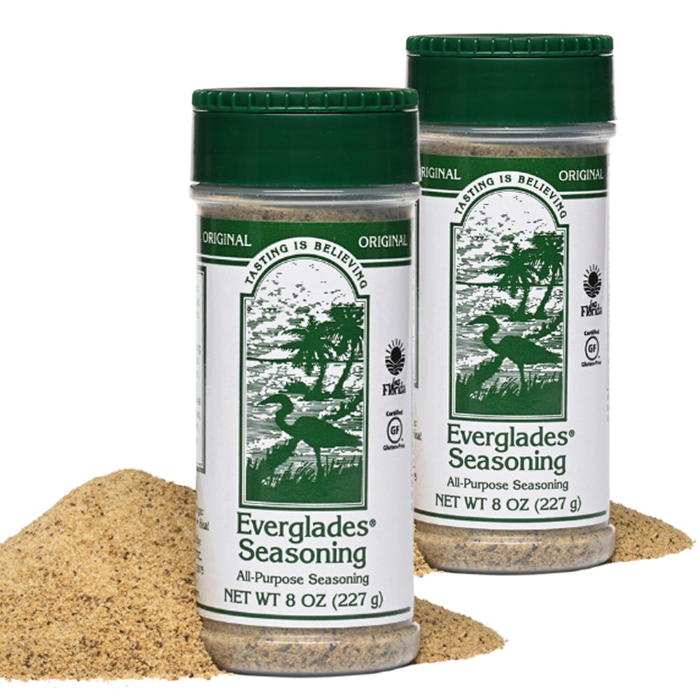 Everglades All Purpose Seasoning bottle highlighting bold Southern flavor for meats.