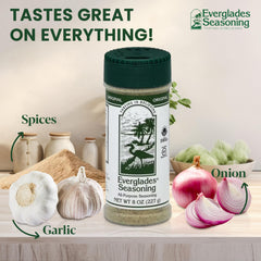 Everglades All Purpose Seasoning on steak showcases enhanced meat flavor.