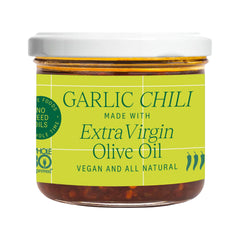 Everiday Garlic Chili Oil bottle pour adds rich garlic heat to stir-fries