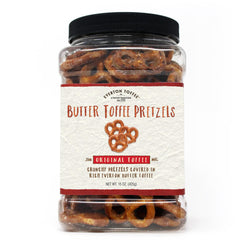 Everton Original Butter Toffee Pretzels jar—premium grab-and-go snack ready to enjoy.