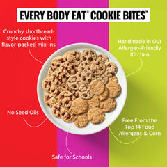 Allergy-friendly facility symbol signals dairy-free and seed-oil-free options.