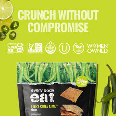 Every Body Eat Cracker Thins with allergen-free ingredients appeals to mindful snacking.