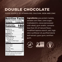 Evolve Protein Powder Classic Chocolate label closeup highlights clean ingredients for everyday shakes.