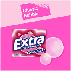Extra Bubble Gum individually wrapped pieces ideal for sharing.
