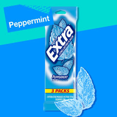 EXTRA Peppermint sugar-free gum 3-pack label for easy sharing