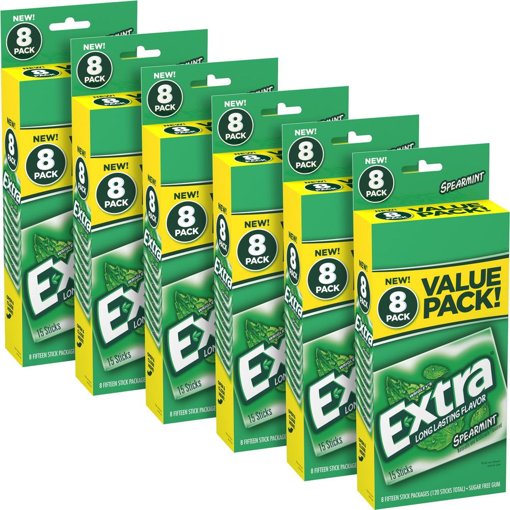 Extra Spearmint Gum bulk pack opened with 48 individual packs.