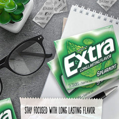 Sharing moment image featuring Extra Spearmint gum for social occasions.