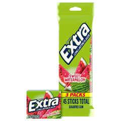 Extra Watermelon Sugar-Free Gum 3-Pack ready for sharing moments.