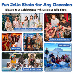 EZ-SQUEEZE Jello shots on table showcase easy entertaining with gluten-free mix.