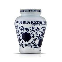 Fabbri Amarena wild cherries in syrup jar on shelf for versatile dessert topping.