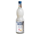 Fabbri orgeat syrup bottle with flip cap, ideal for easy coffee flavoring.