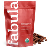 Fabula half-caff beans in close-up highlighting rich flavor