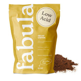 Fabula low acid decaf coffee ground packshot emphasizes smooth, low-acid flavor.