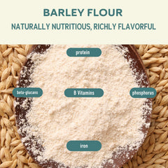 Fairhaven Mill barley flour label close-up emphasizing organic, non-GMO sourcing