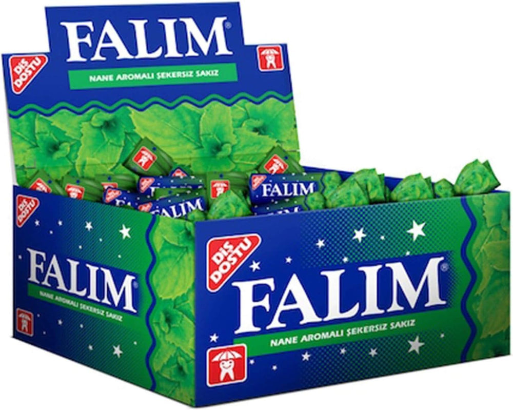 Falim Sugarless Mint Gum box with mint packaging for on-the-go freshness.