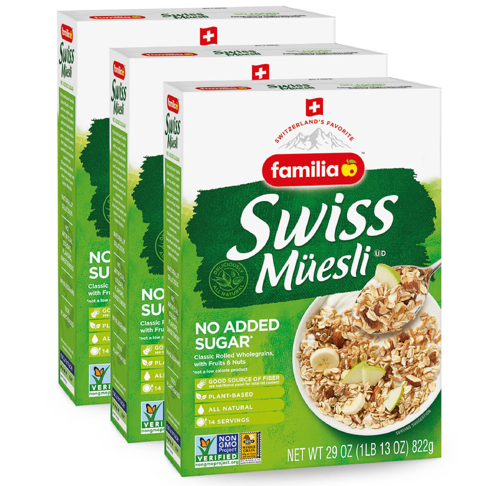 Familia Swiss Muesli bowl with spoon, wholesome breakfast option