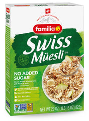 Familia Swiss Muesli being poured for a quick energy-boosting start