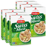 Familia Swiss Muesli front box showing six-pack for quick, wholesome breakfasts
