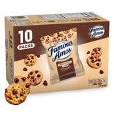 Famous Amos classic chocolate chip cookies, bite-size crunch for easy snacking.